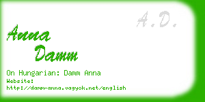 anna damm business card